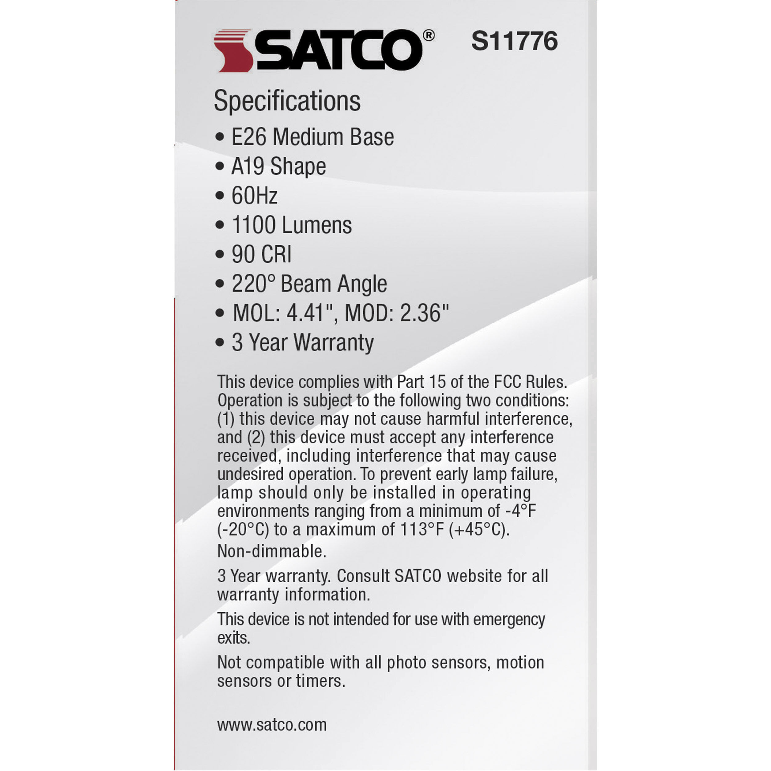 Lumos Medium 12.00 watt 3000K Light Bulb, Pack of 4