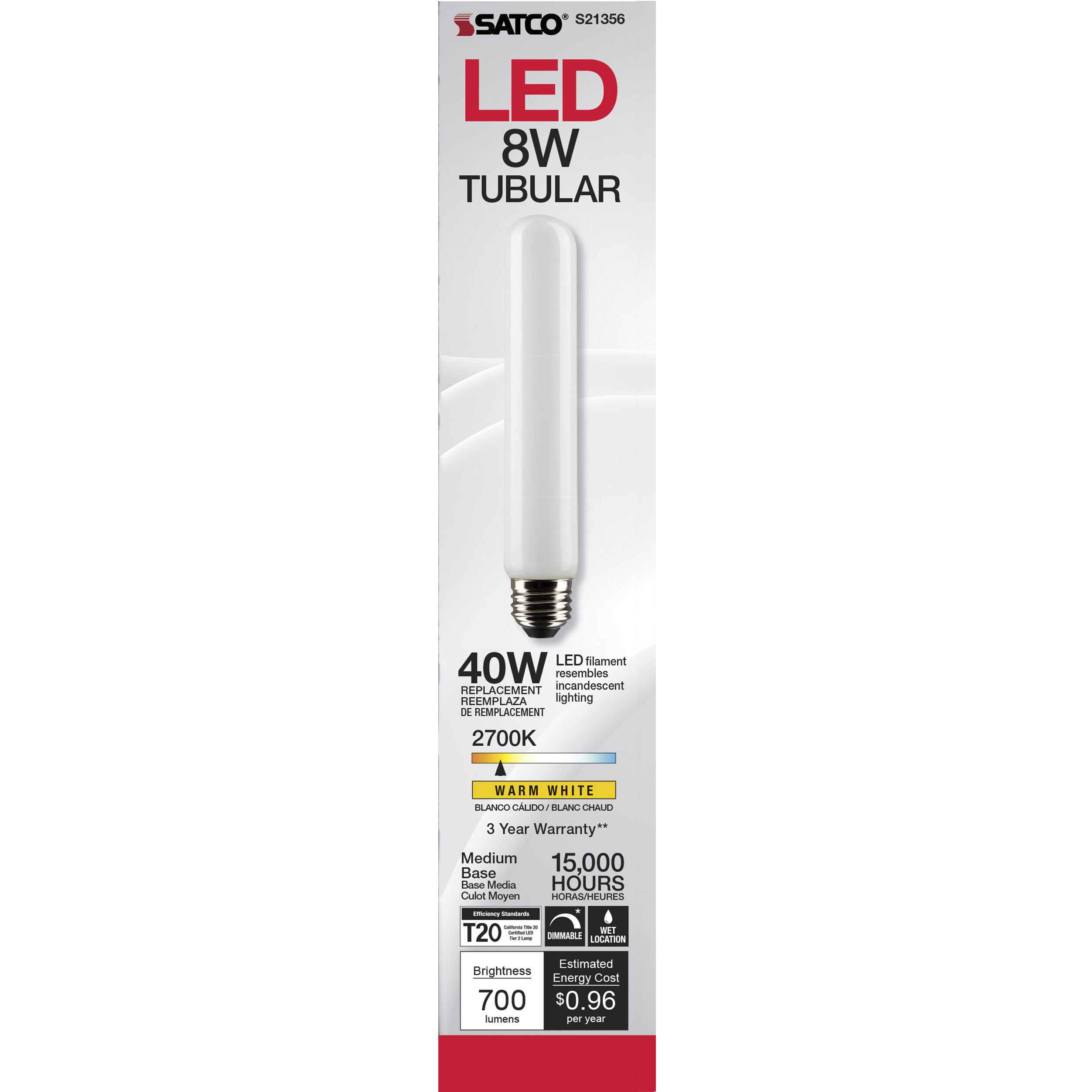 Lumos LED Medium Medium 8.00 watt 2700K LED Filament