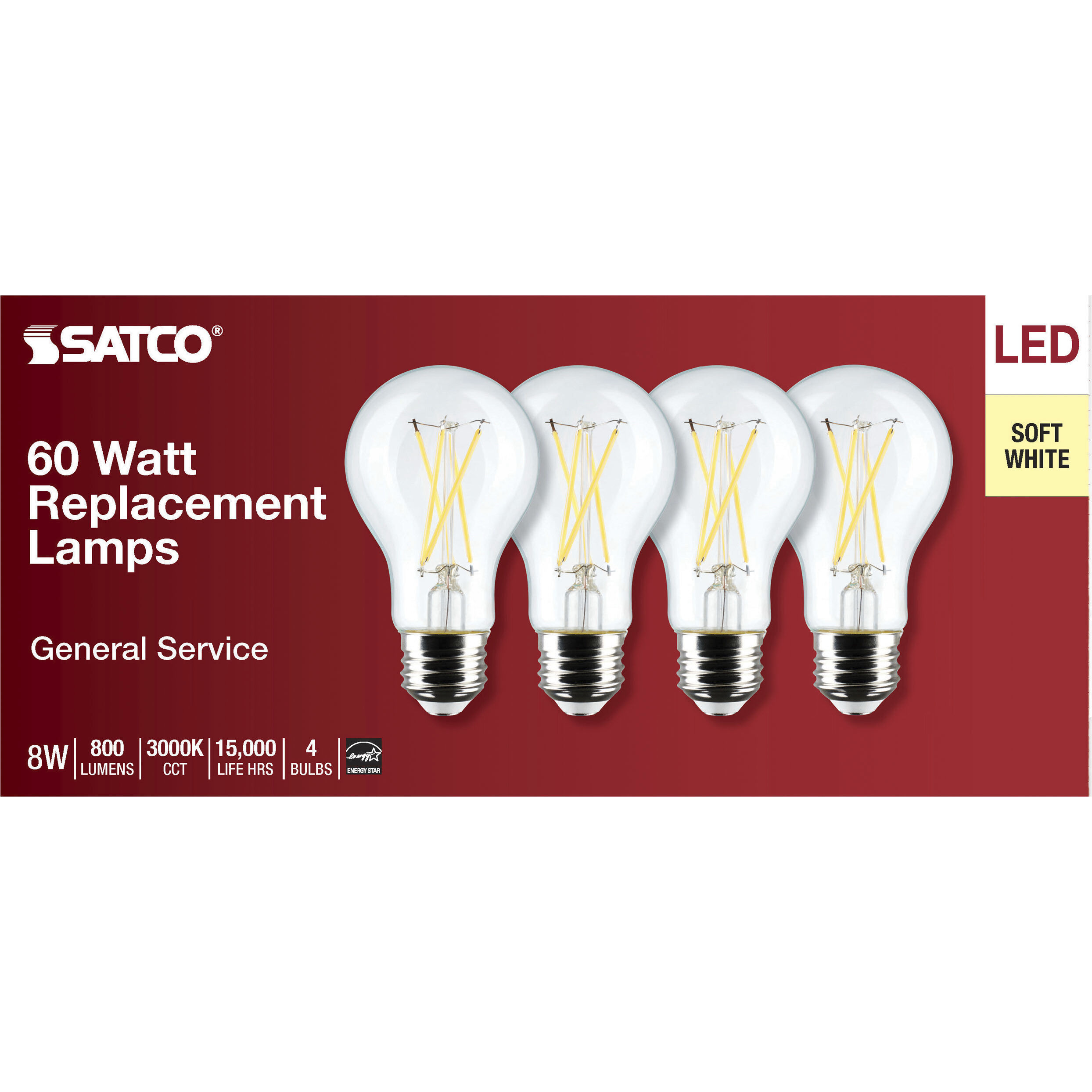 Lumos LED 8 watt 120 3000K Light Bulb, LED Filament