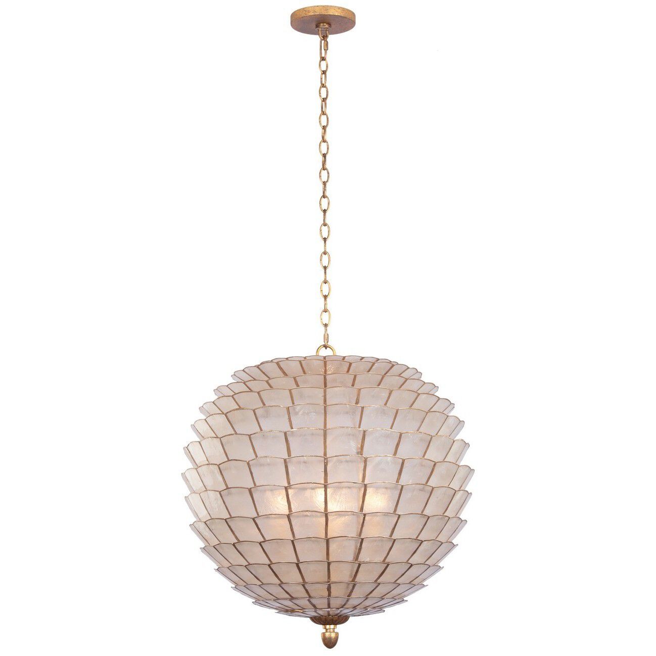 Samal 4 Light 21 inch Oxidized Gold Leaf Pendant Chandelier Ceiling Light
