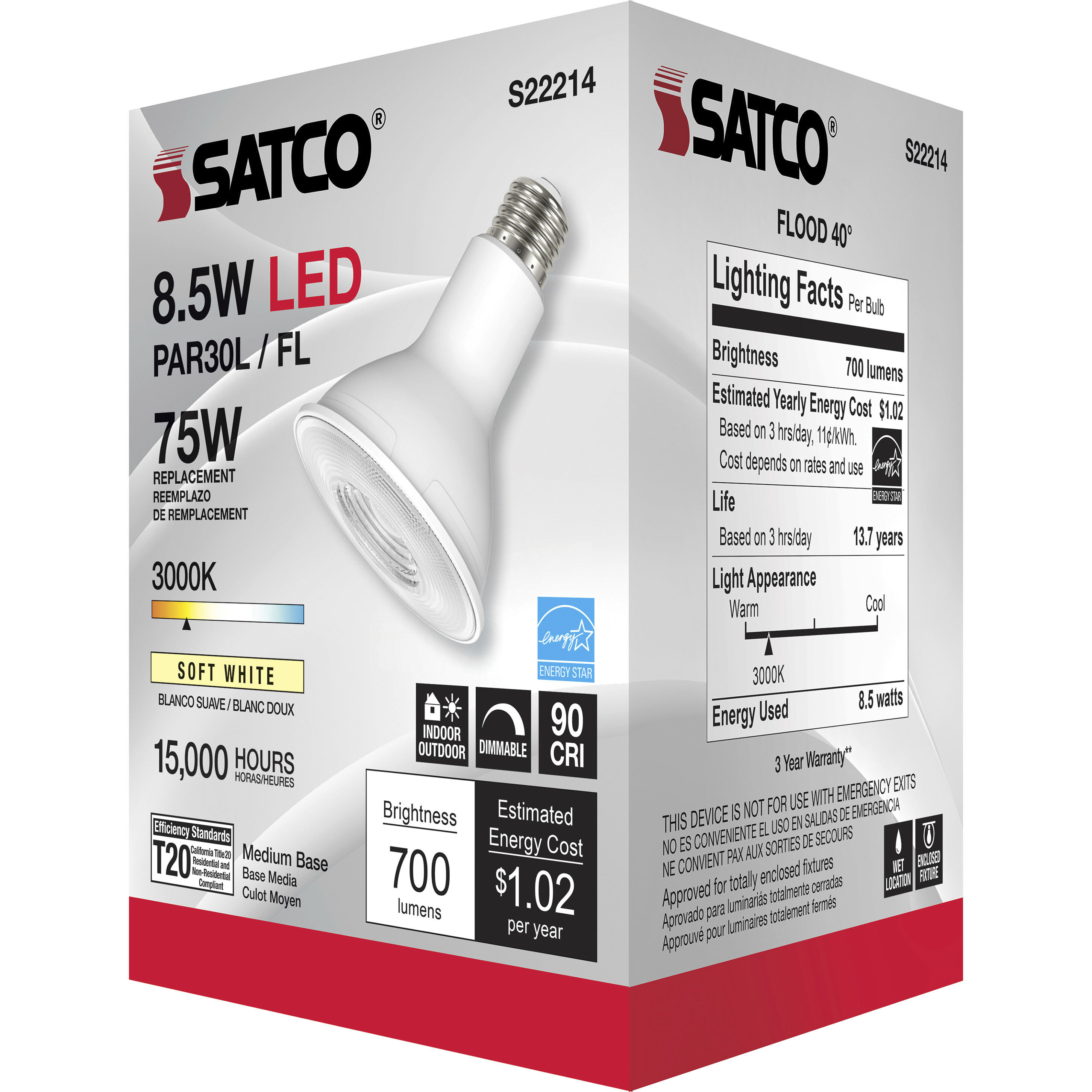 Lumos LED LED PAR Medium 8.50 watt Light Bulbs