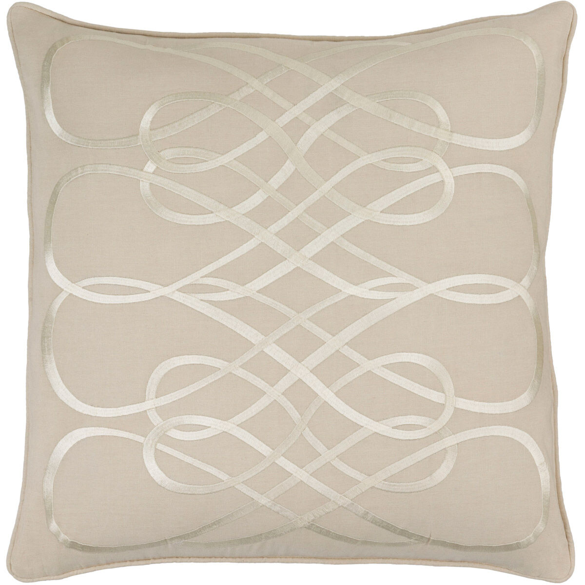 Leah 22 X 22 inch Beige Throw Pillow