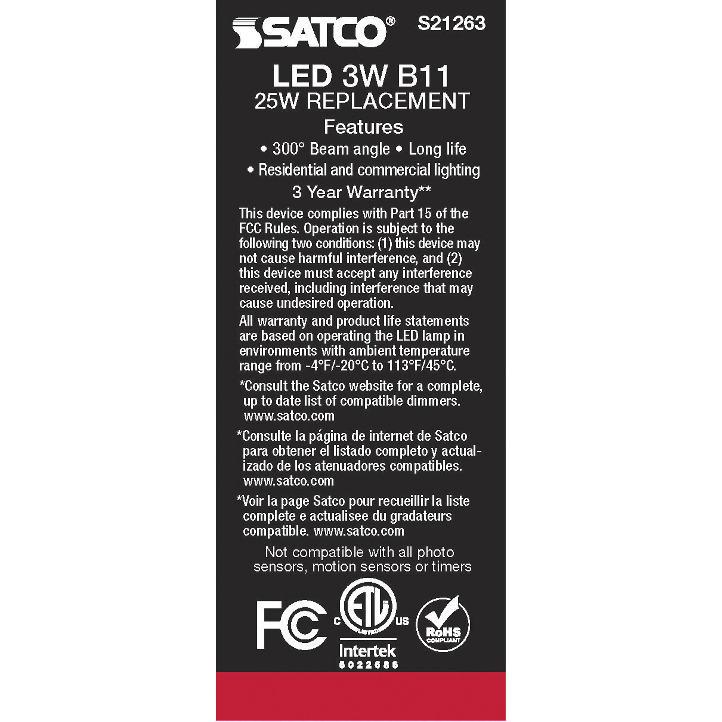 Lumos LED Candelabra Candelabra 3.00 watt 2700K LED Filament