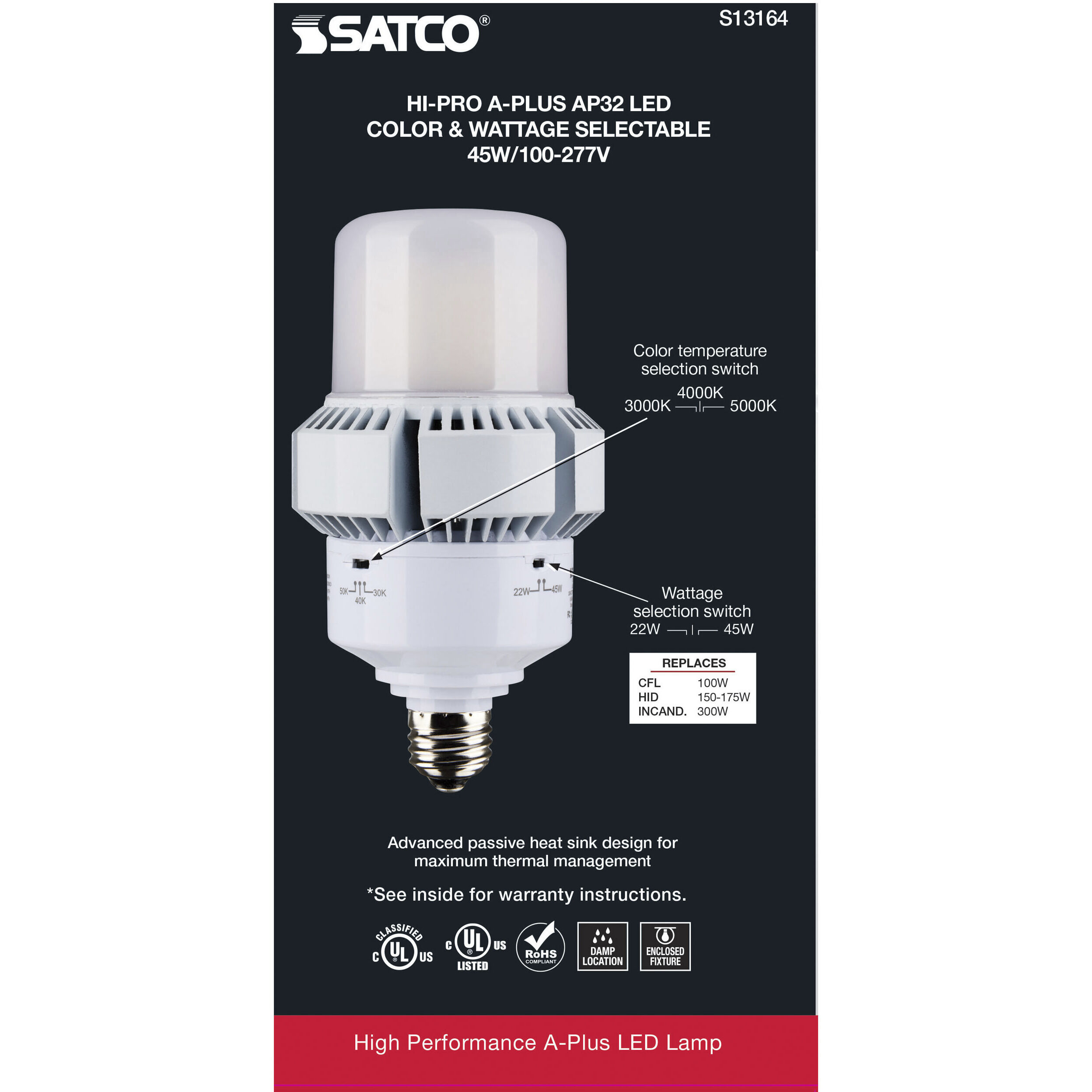 Lumos LED AP32 / ED32 Medium 45.00 watt 3000K HID Replacements