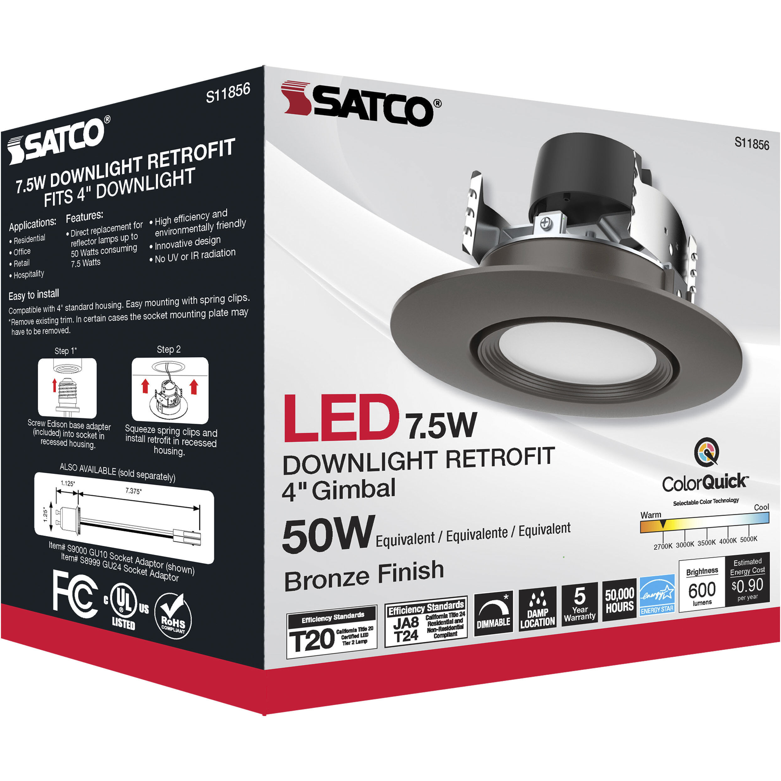 Edgewood Integrated Bronze Recessed, Retrofits