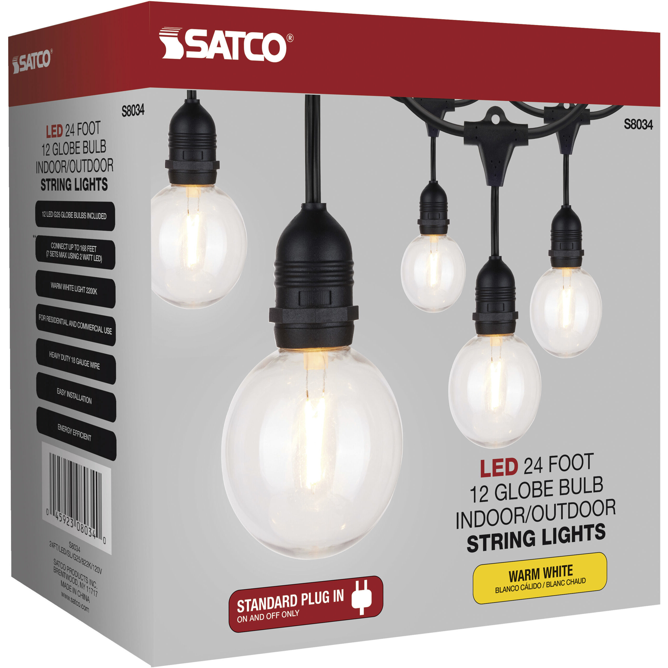 Lumos 12 Light LED 24 foot Black LED String Lights