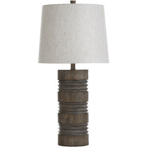 Tipton Farmhouse 30 inch 150.00 watt Faux Wood Poly Resin Lamp Body/Base Table Lamp Portable Light
