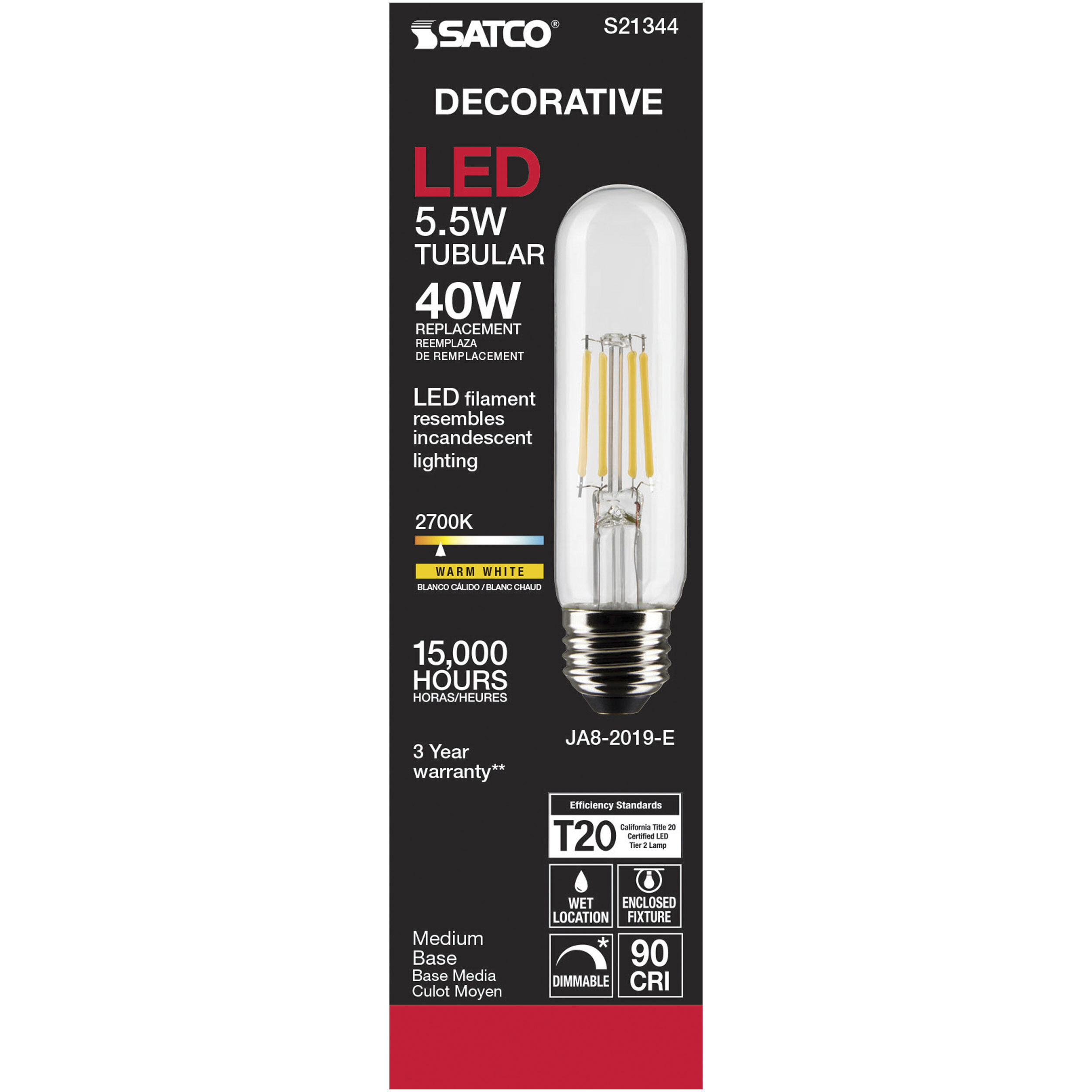 Lumos LED Medium Medium 5.50 watt 2700K LED Filament
