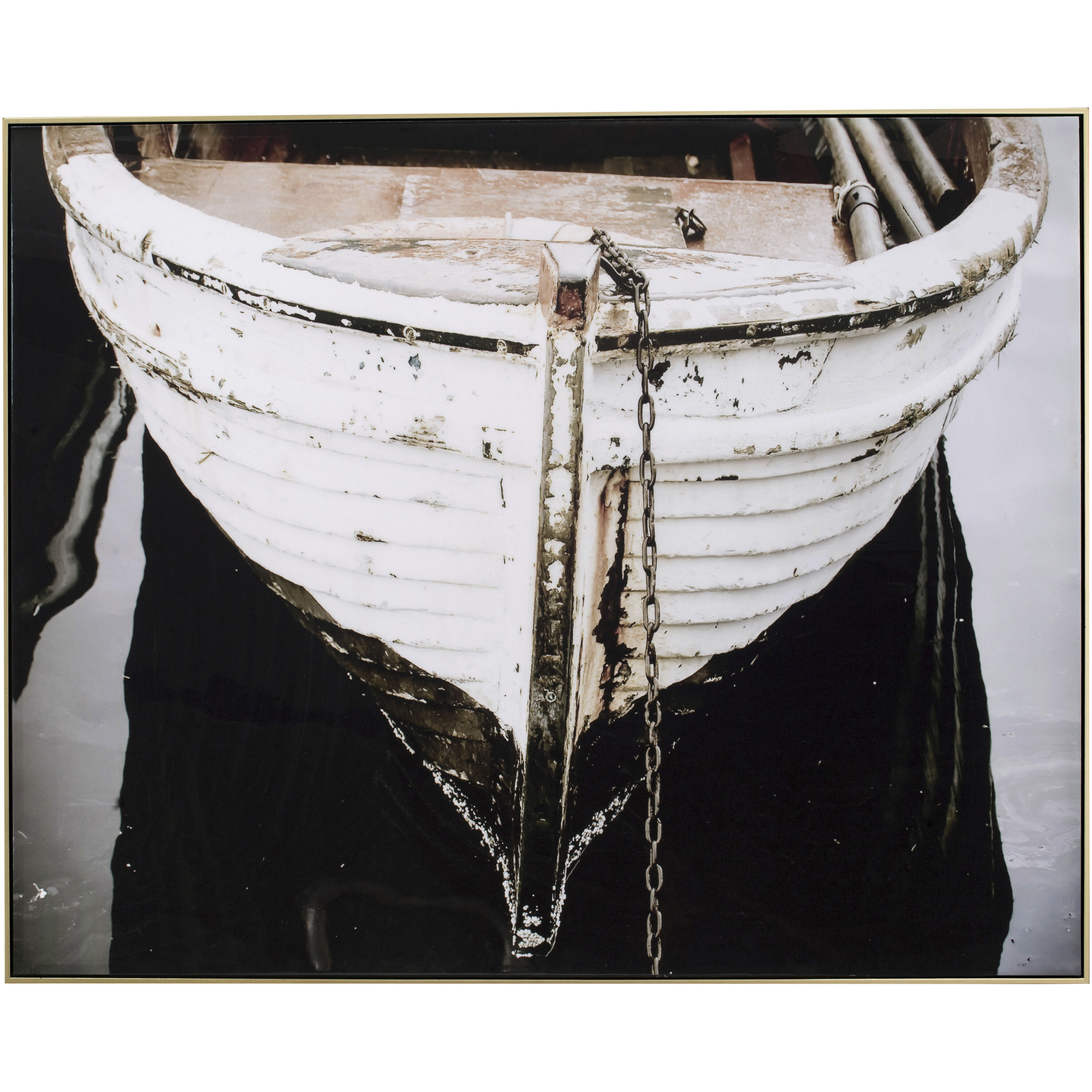 Waterfront Black/White Wall Art, Boat