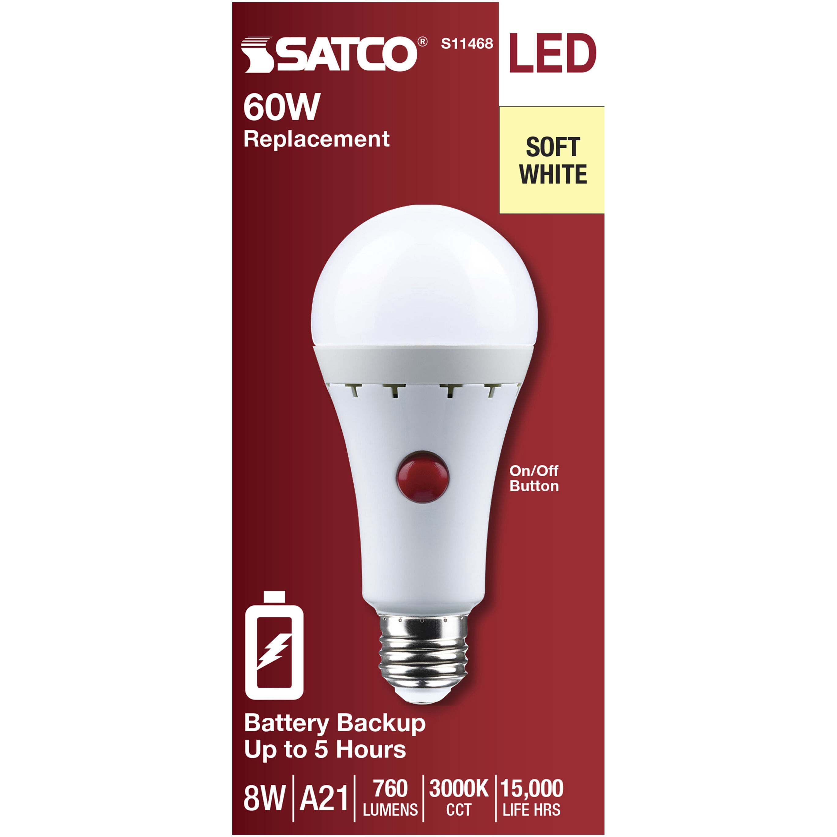 Lumos Medium 8.00 watt 3000K Light Bulb
