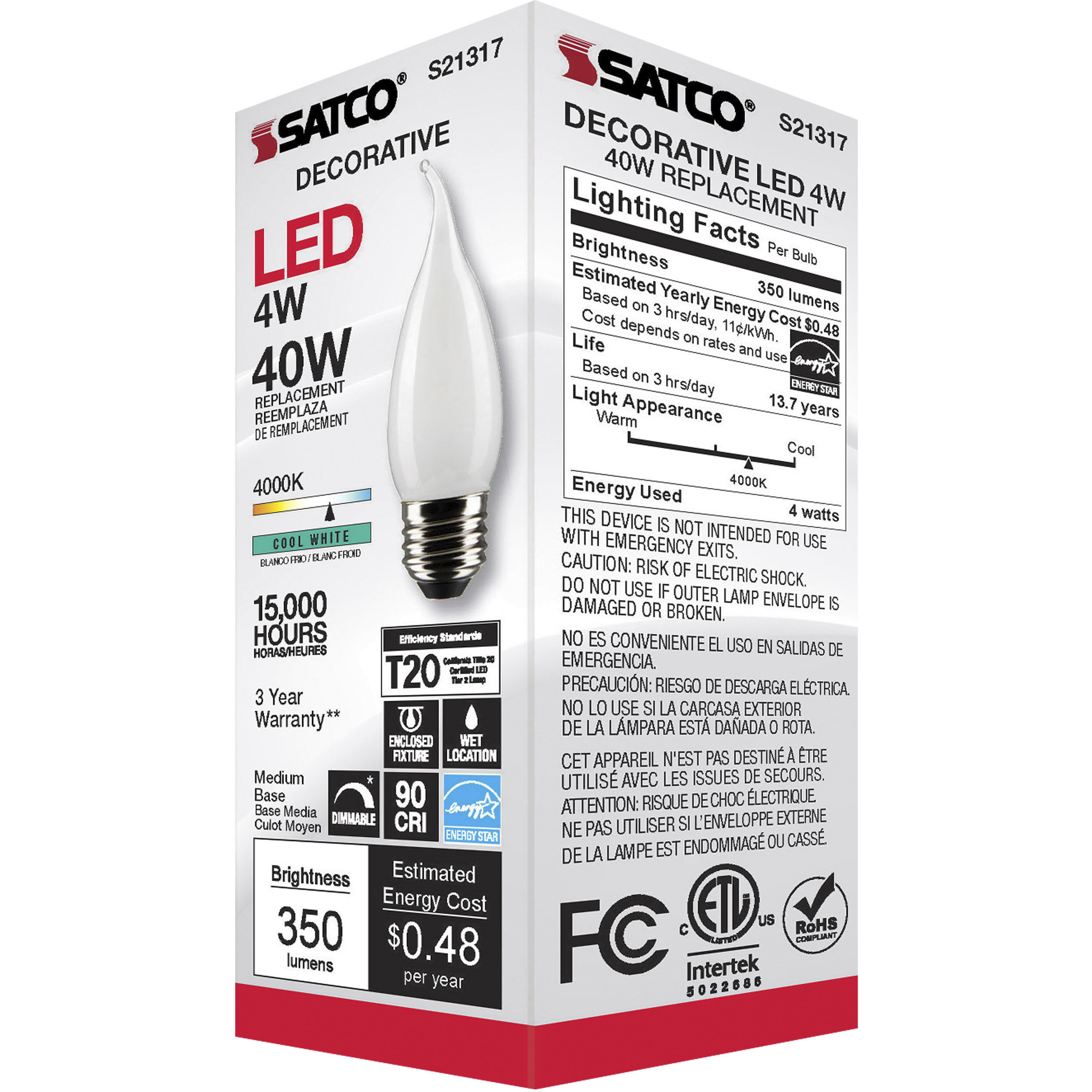 Lumos LED Medium Medium 4.00 watt 4000K LED Filament