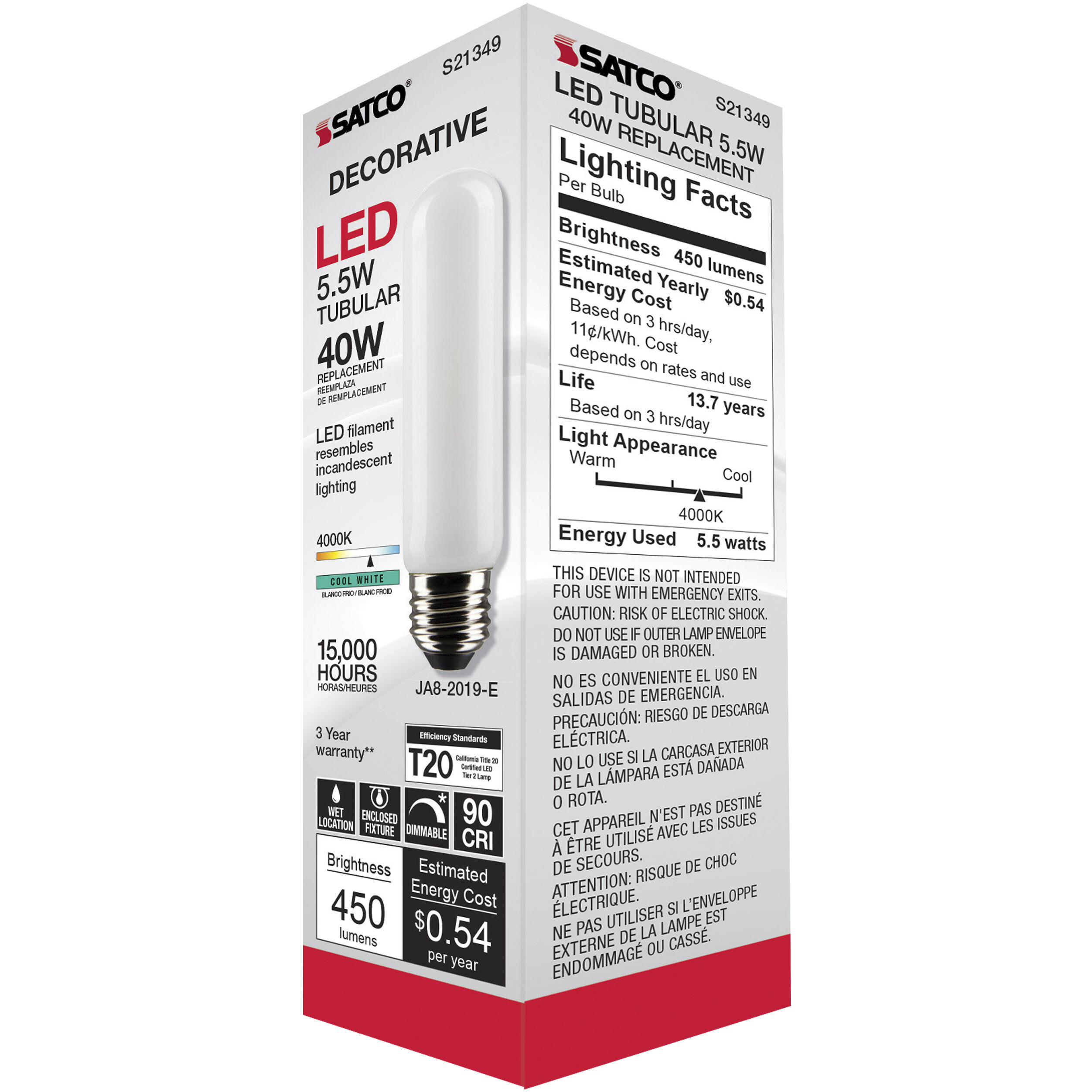 Lumos LED Medium Medium 5.50 watt 4000K LED Filament