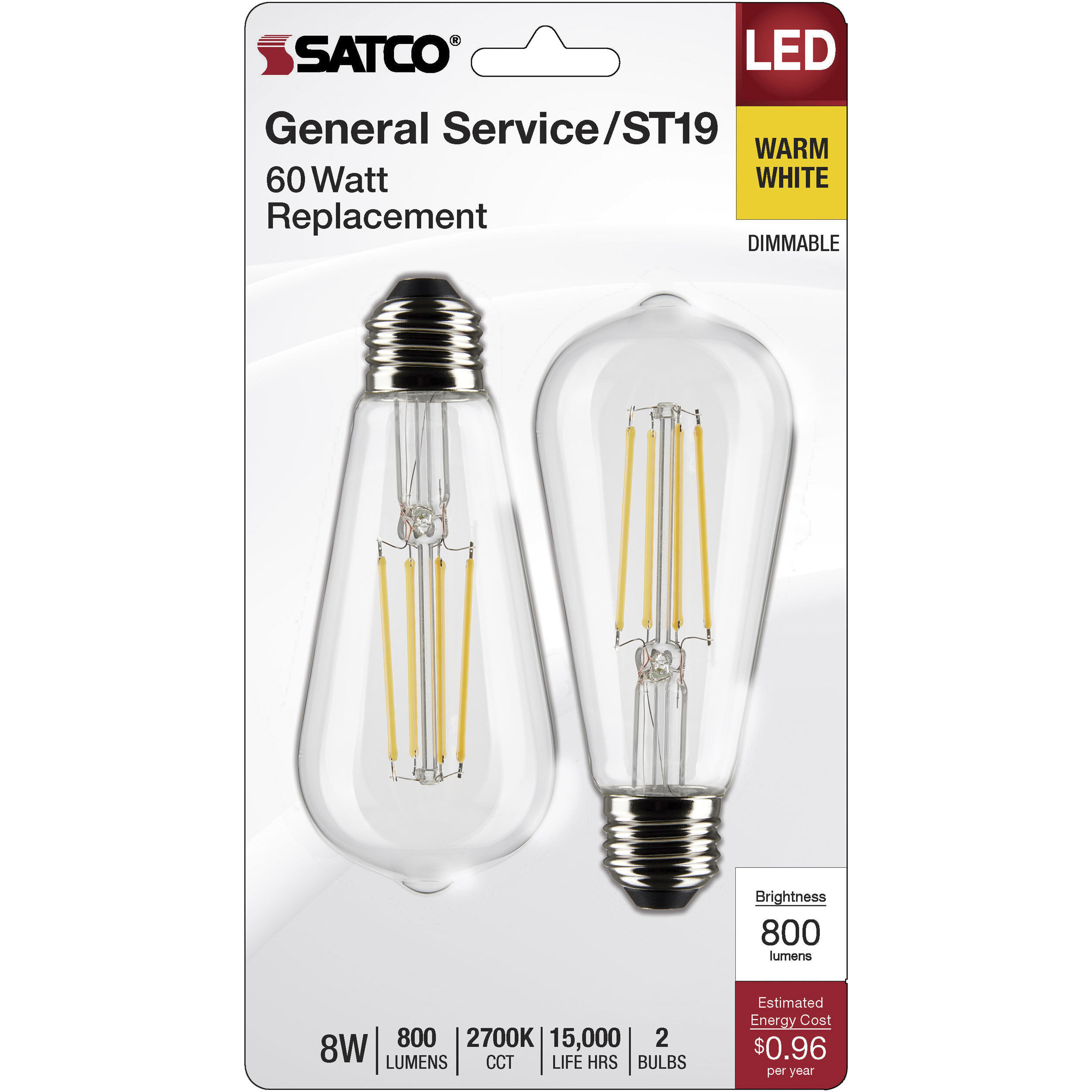 Lumos LED Medium 8 watt 120 2700K LED Filament, LED Filament