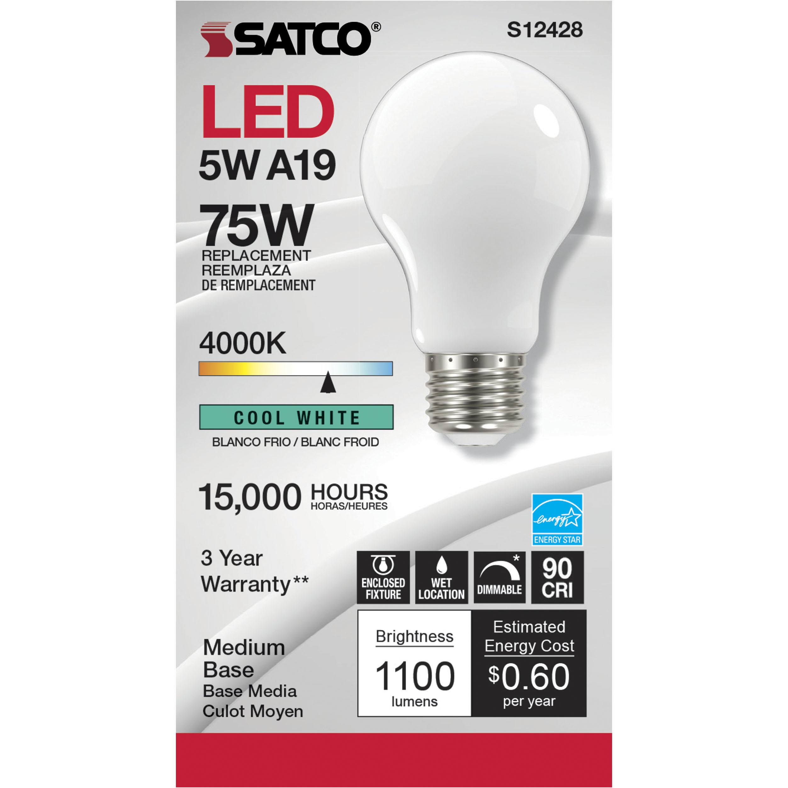 Lumos LED Medium 11.00 watt 120 4000K Light Bulb