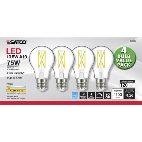 Lumos LED Medium A19 10.50 watt 2700K LED Filament