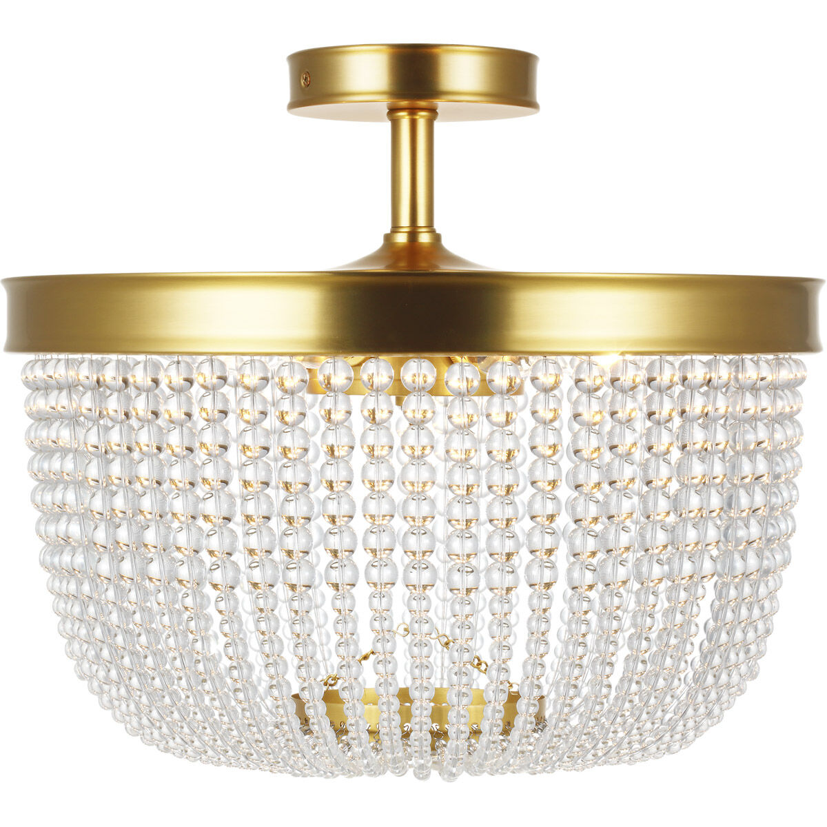 C&M by Chapman & Myers Summerhill 6 Light 16 inch Burnished Brass Semi Flush Mount Ceiling Light