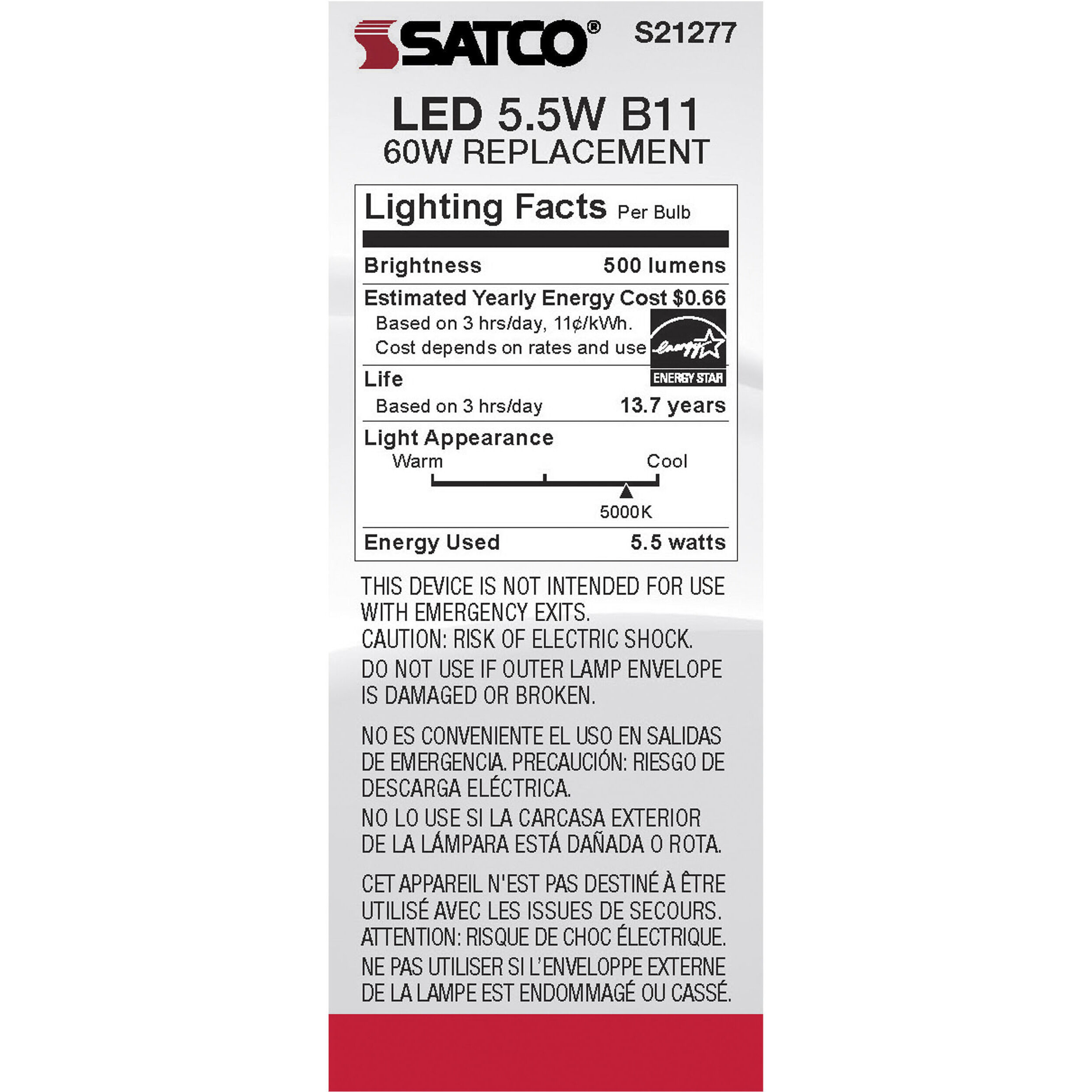 Lumos LED Candelabra Candelabra 5.50 watt 5000K LED Filament