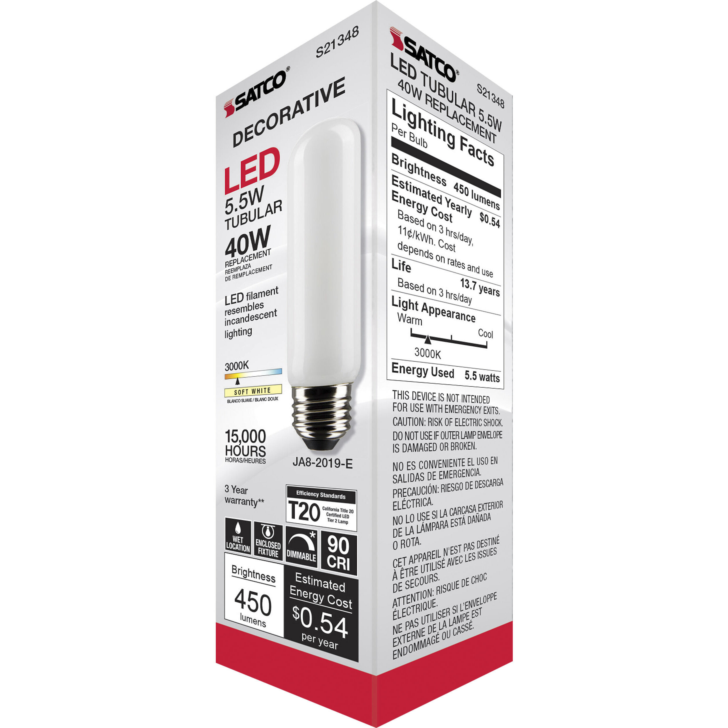 Lumos LED Medium Medium 5.50 watt 3000K LED Filament