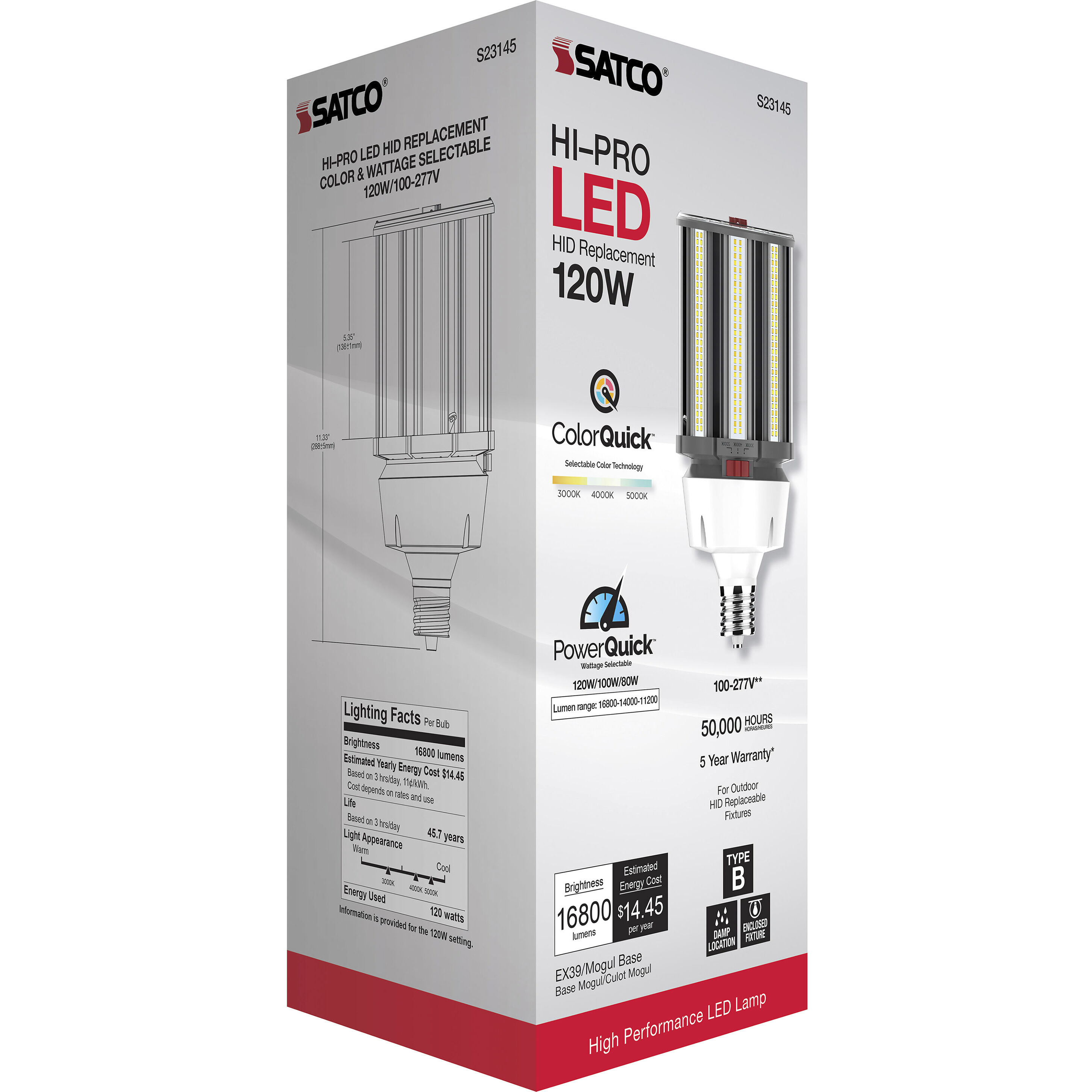 Hi-Pro LED LED 120.00 watt 3000K HID Replacements