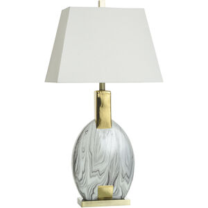Marbell 32.5 inch 100.00 watt Faux White and Gray and Gold Table Lamp Portable Light