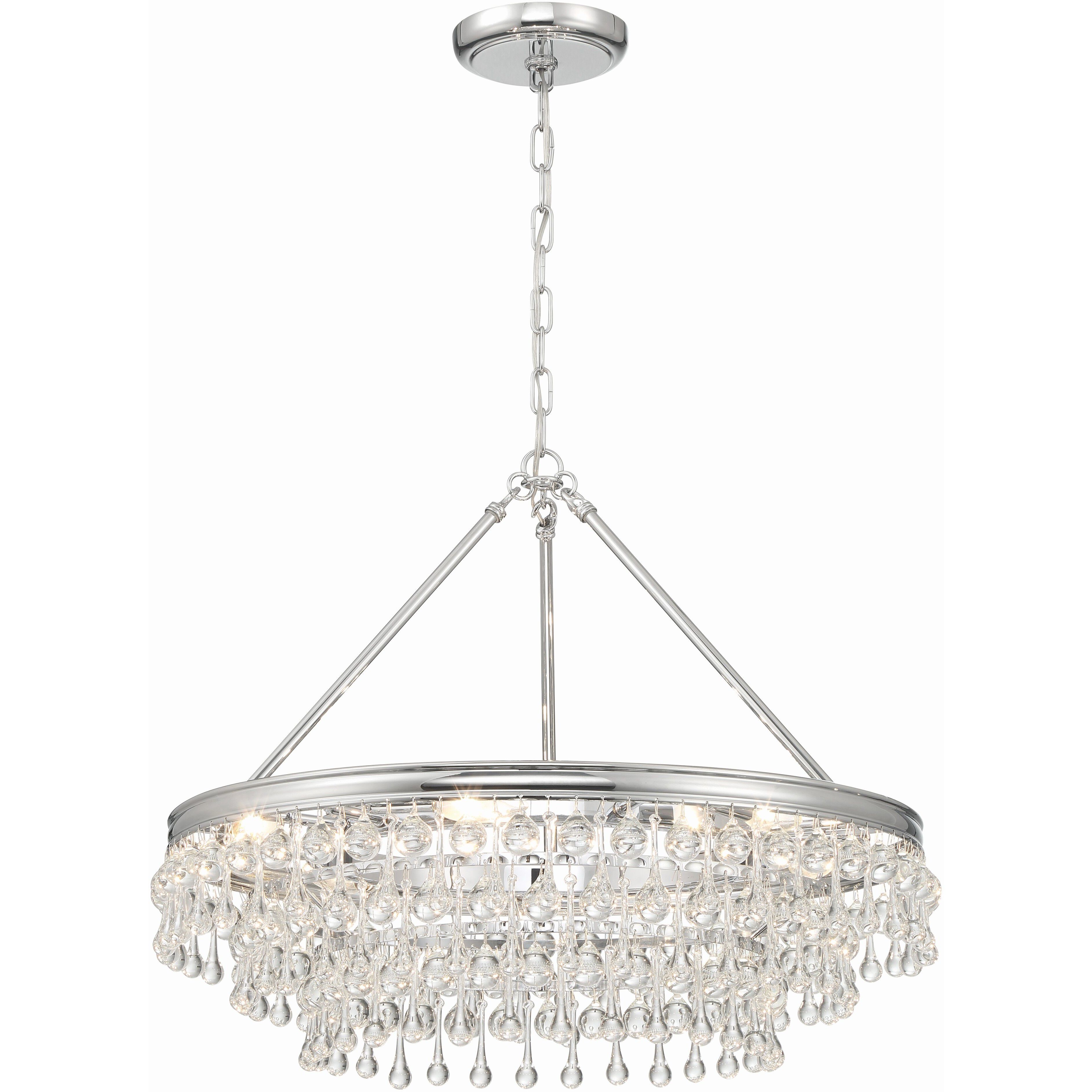 Calypso 6 Light 25 inch Polished Chrome Chandelier Ceiling Light