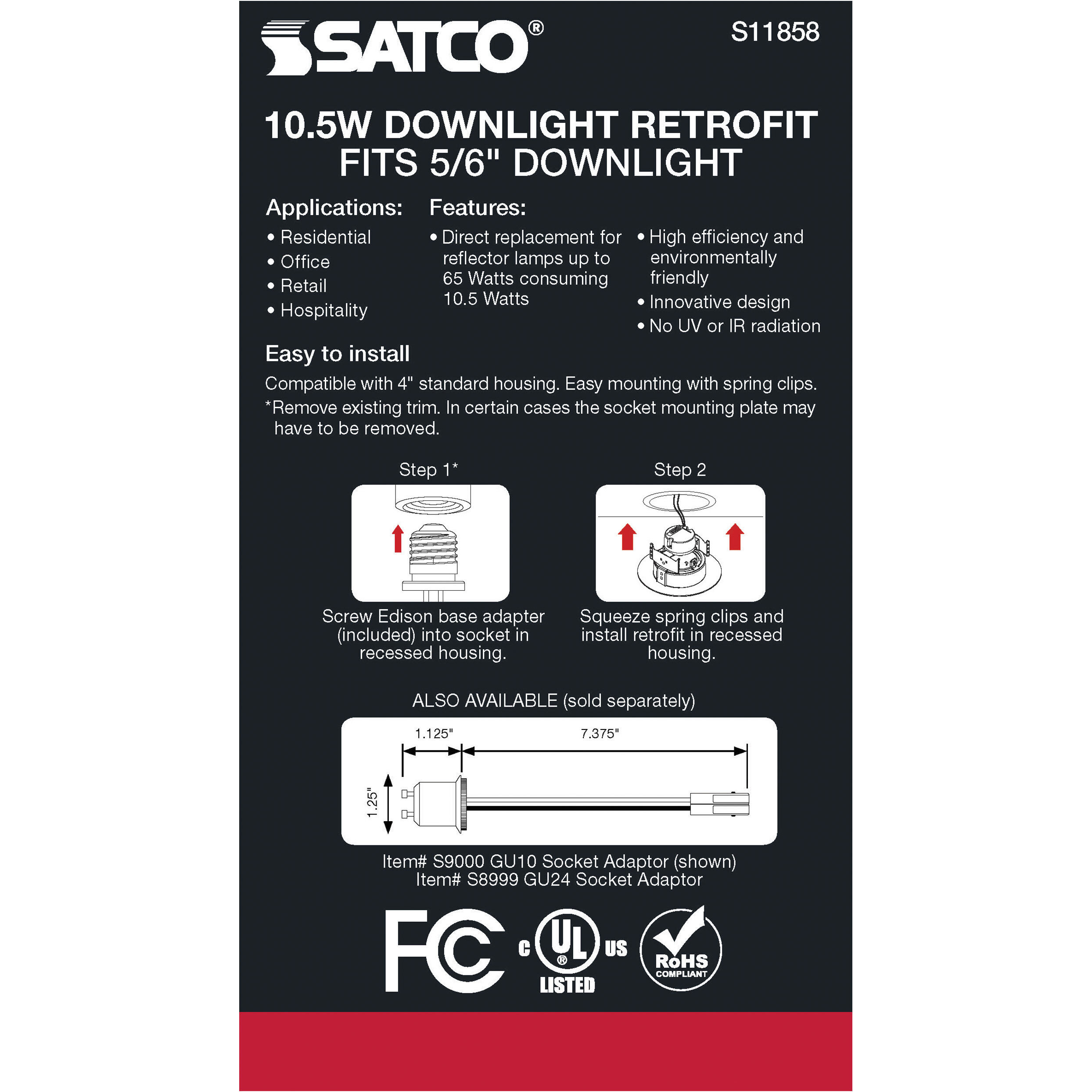 Edgewood Integrated Brushed Nickel Recessed, Retrofits