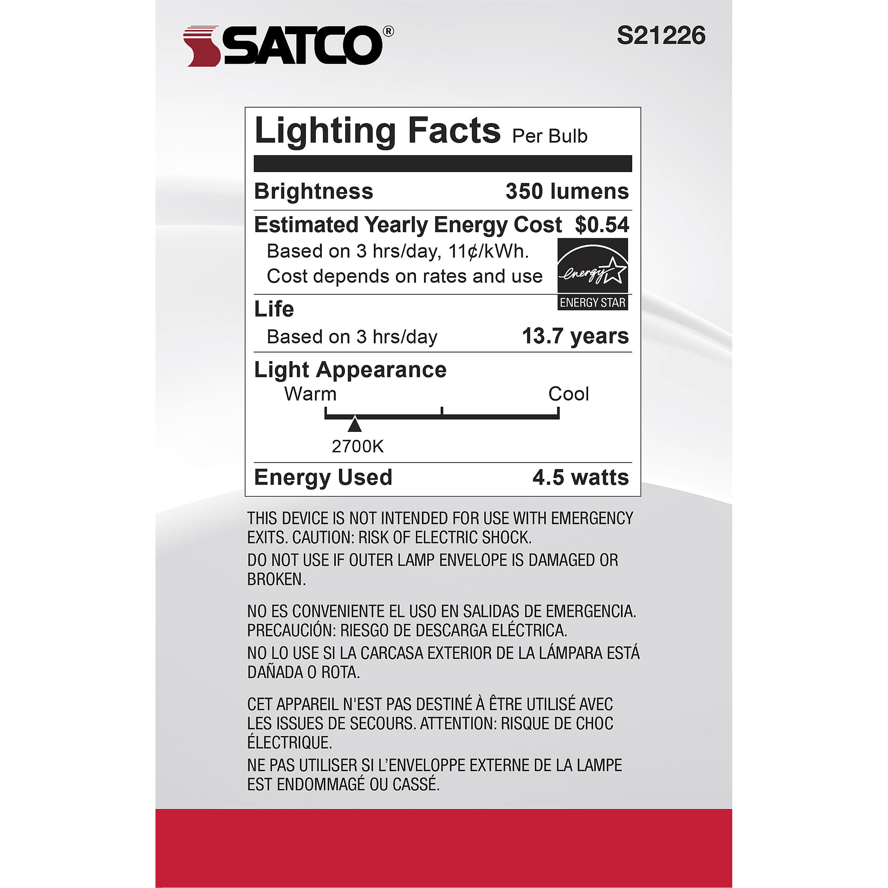 Lumos LED Medium Medium 4.50 watt 2700K LED Filament