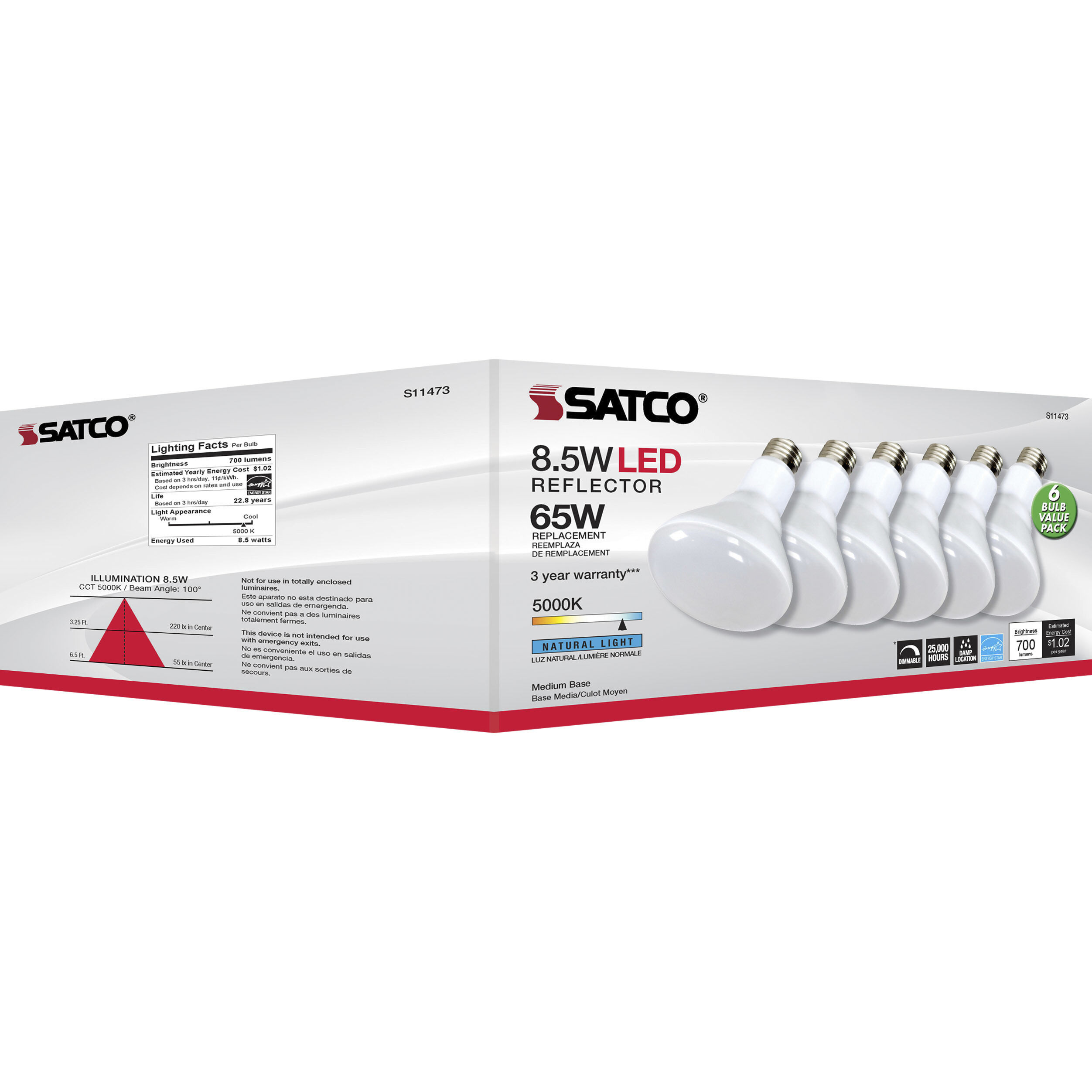 Lumos LED Medium 8.50 watt 5000K LED Bulb