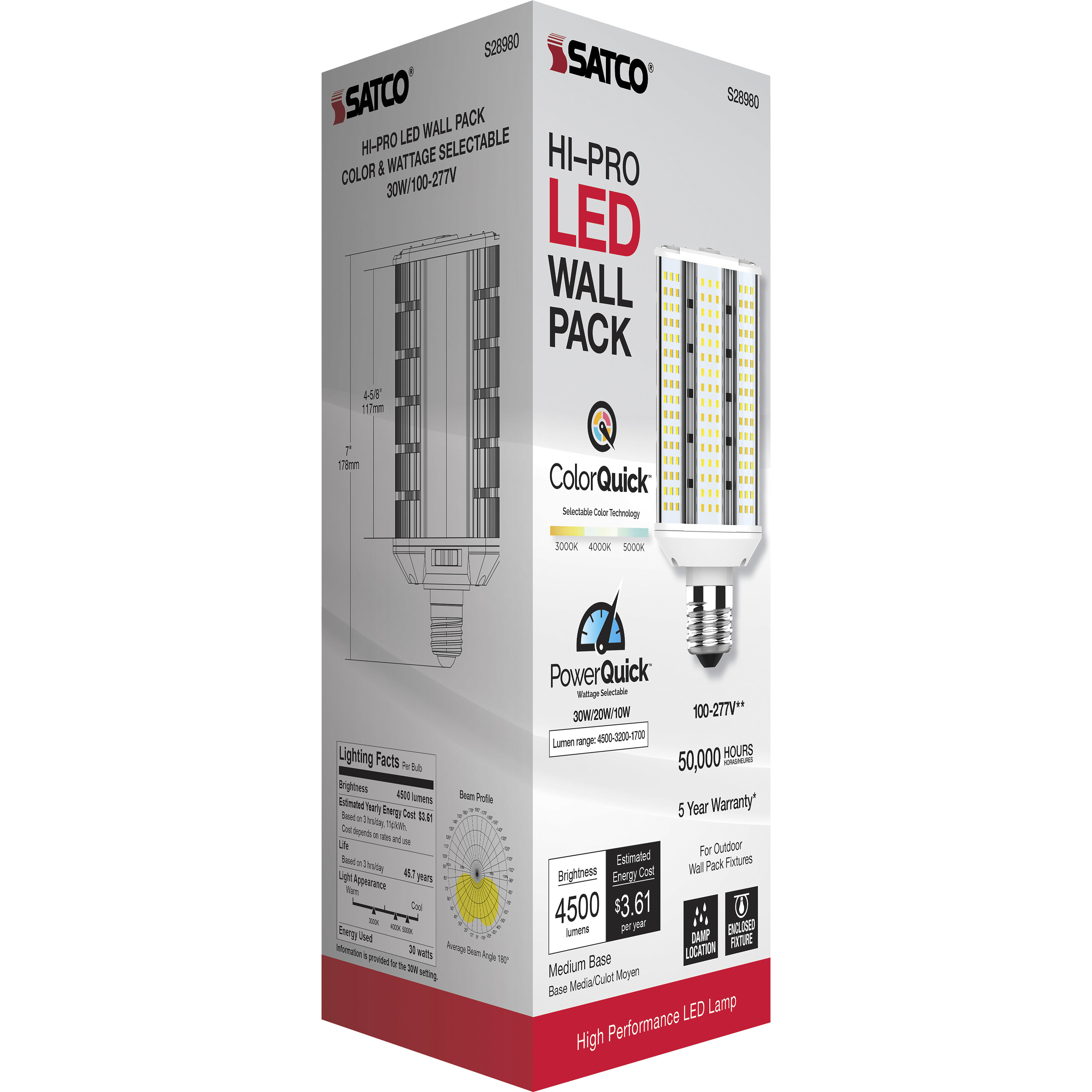Hi-Pro LED Medium 10.00 watt 3000K HID Replacements