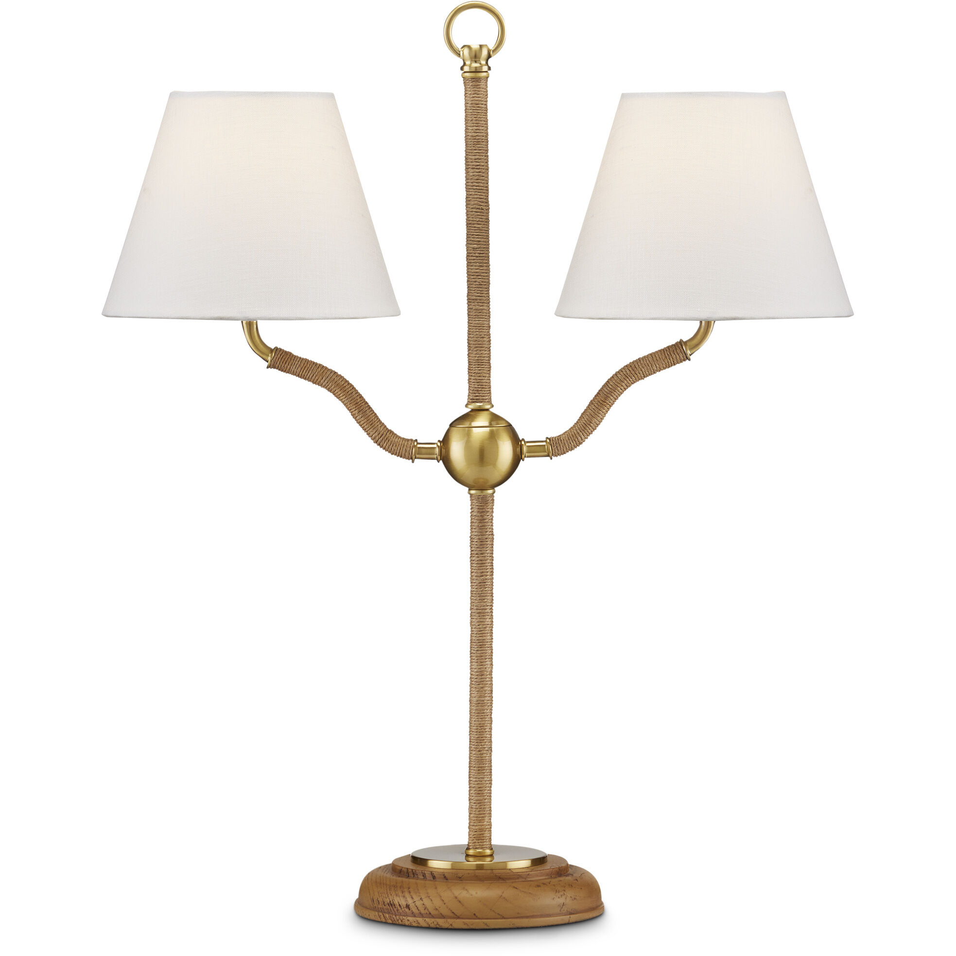 Sirocco 22.25 inch 40 watt Natural and Antique Brass Desk Lamp Portable Light