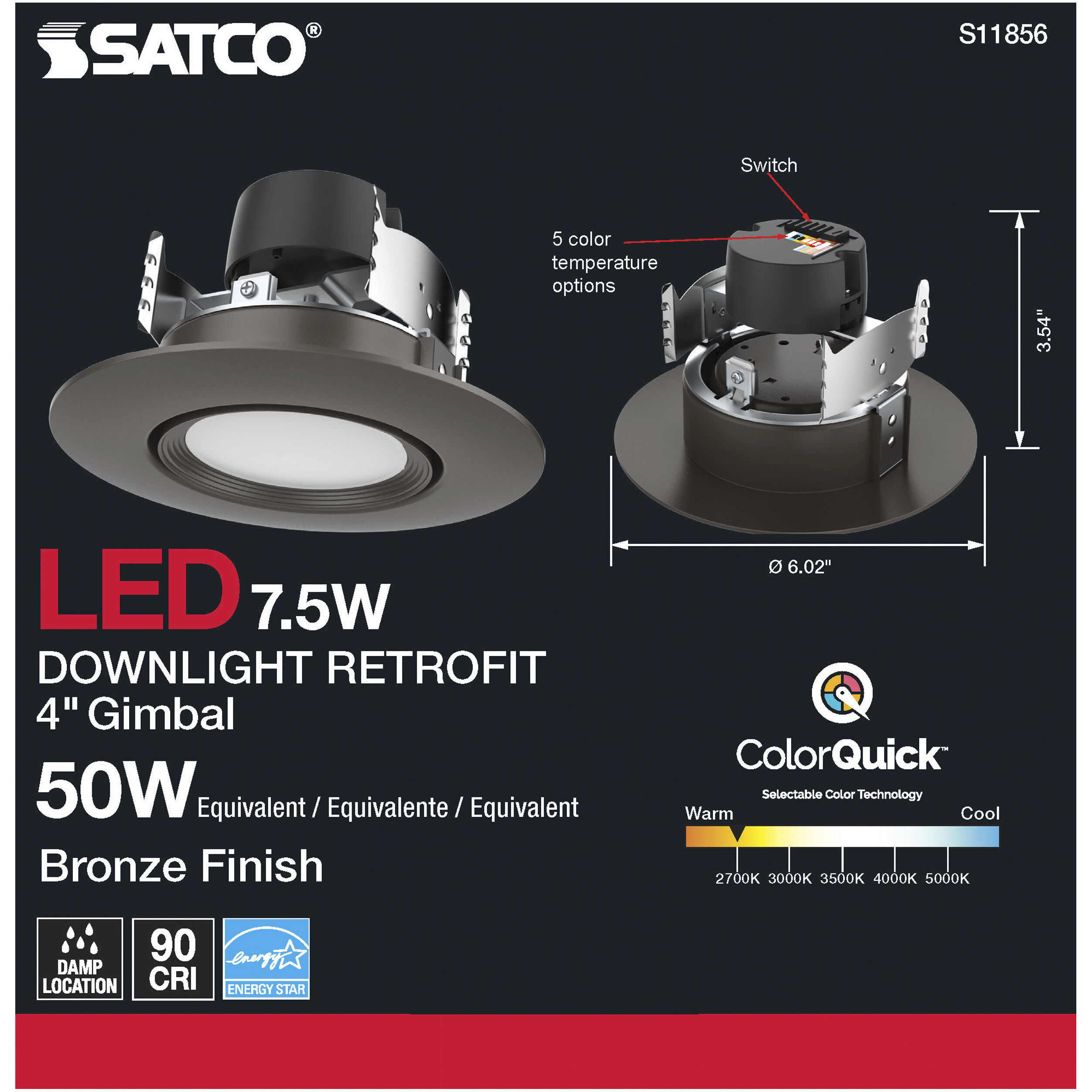 Edgewood Integrated Bronze Recessed, Retrofits