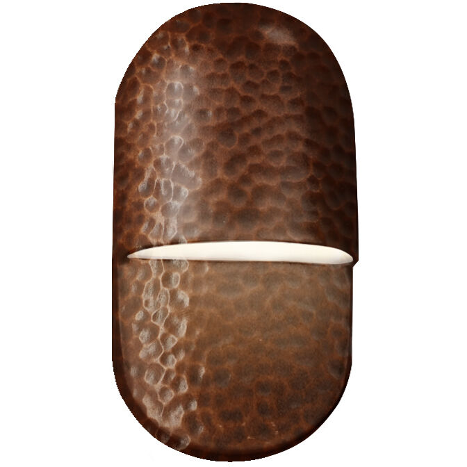 Ambiance Collection - Capsule LED 5 inch Hammered Copper ADA Wall Sconce Wall Light, Form+Finish+Function
