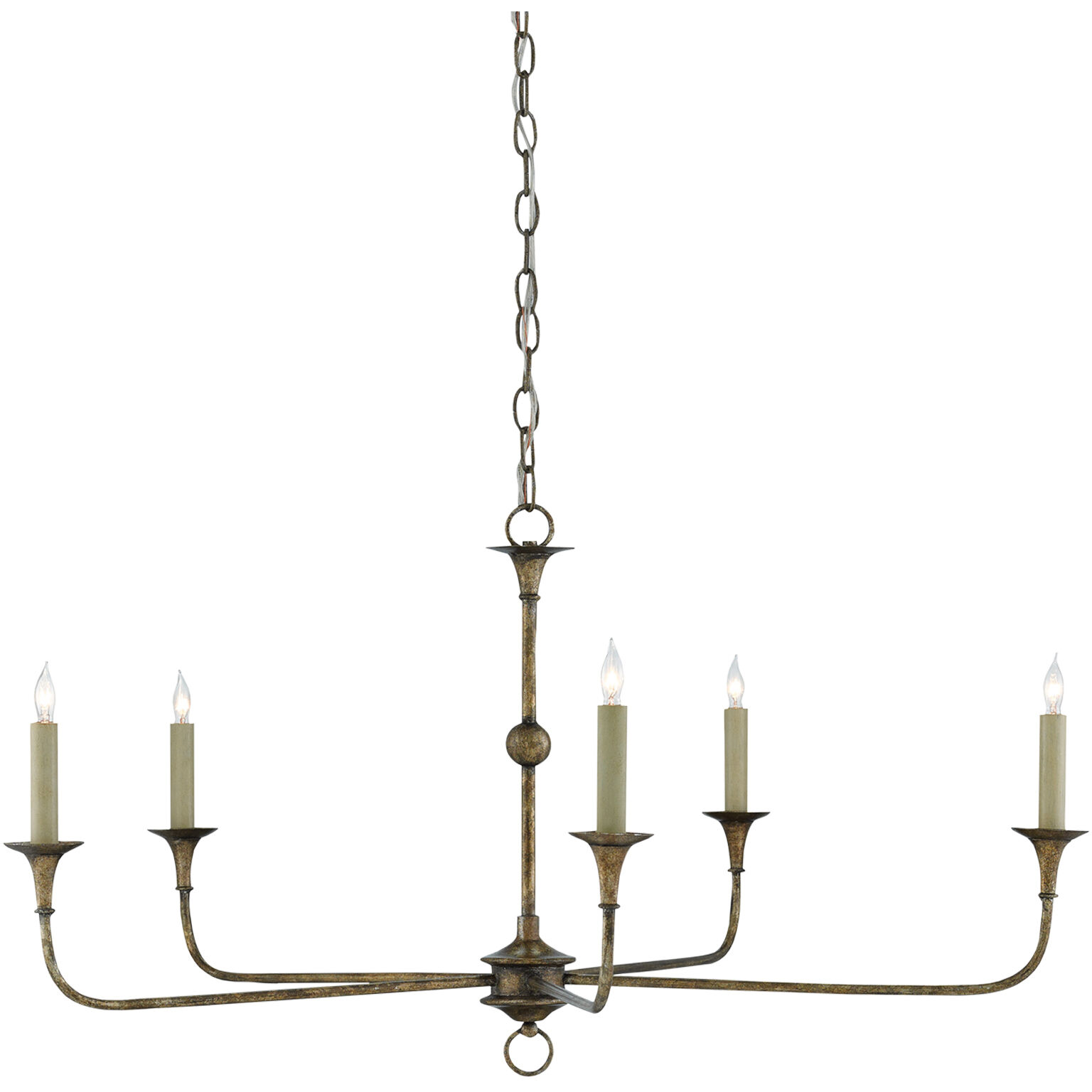 Nottaway 5 Light 36 inch Pyrite Bronze Chandelier Ceiling Light, Small