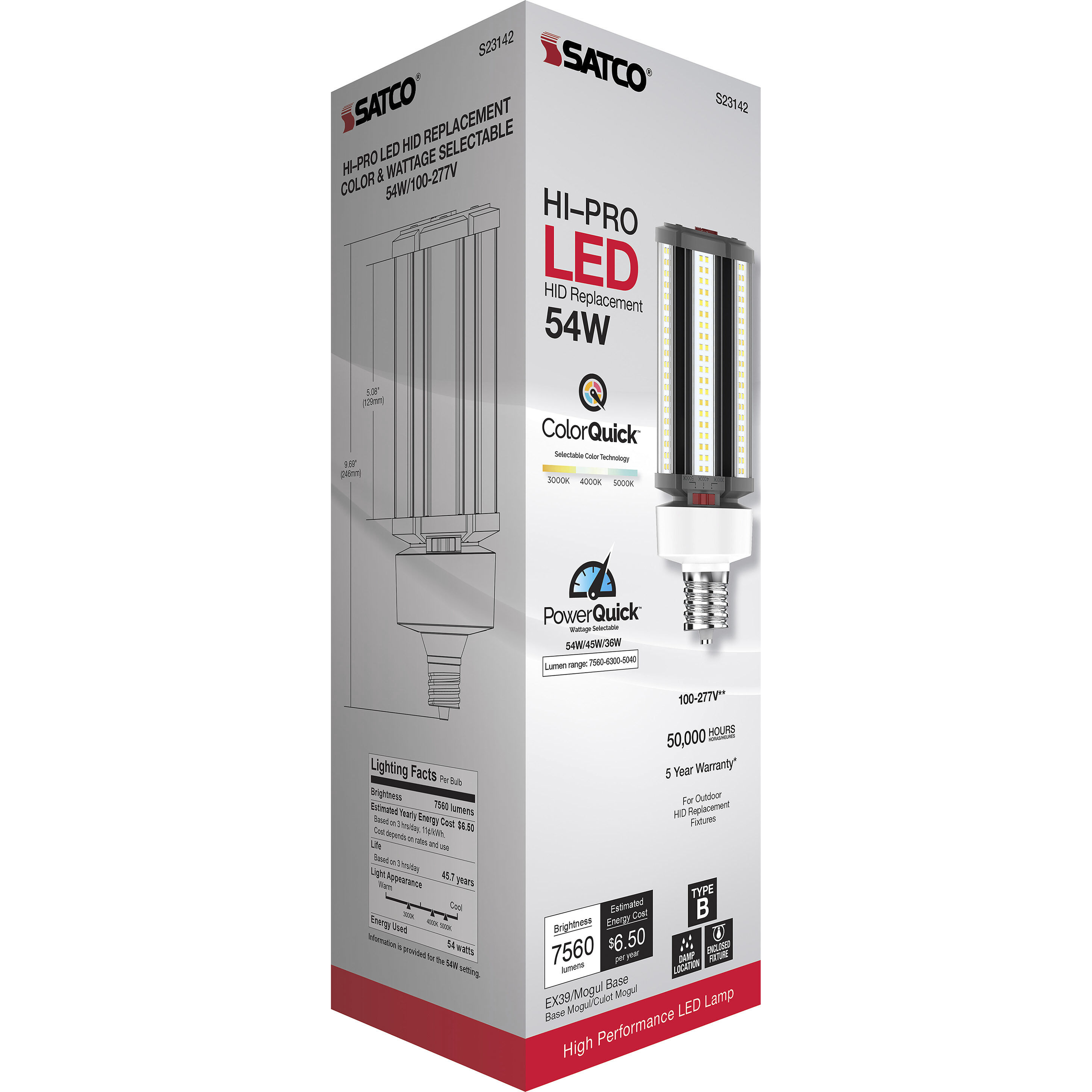 Hi-Pro LED LED 54.00 watt 3000K HID Replacements