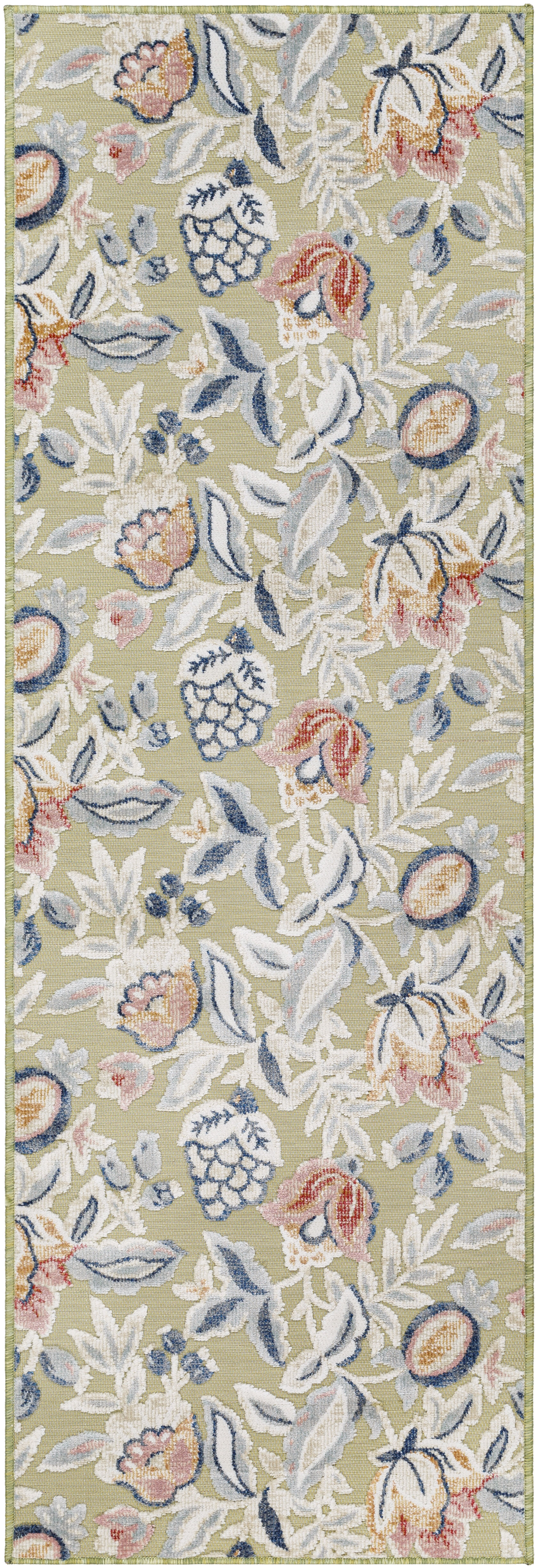 Cabo 87 X 31 inch Olive Outdoor Rug, Runner