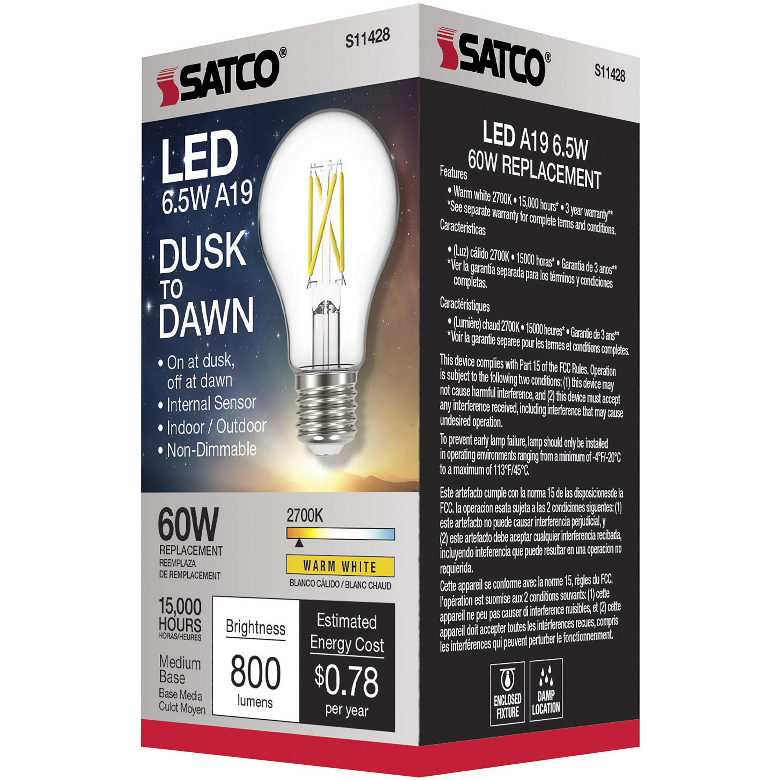 Lumos LED A19 6.50 watt 2700K Type A Bulb