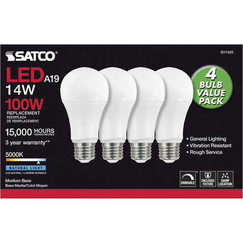 Lumos LED A19 15.50 watt 5000K Light Bulb  4-Pack