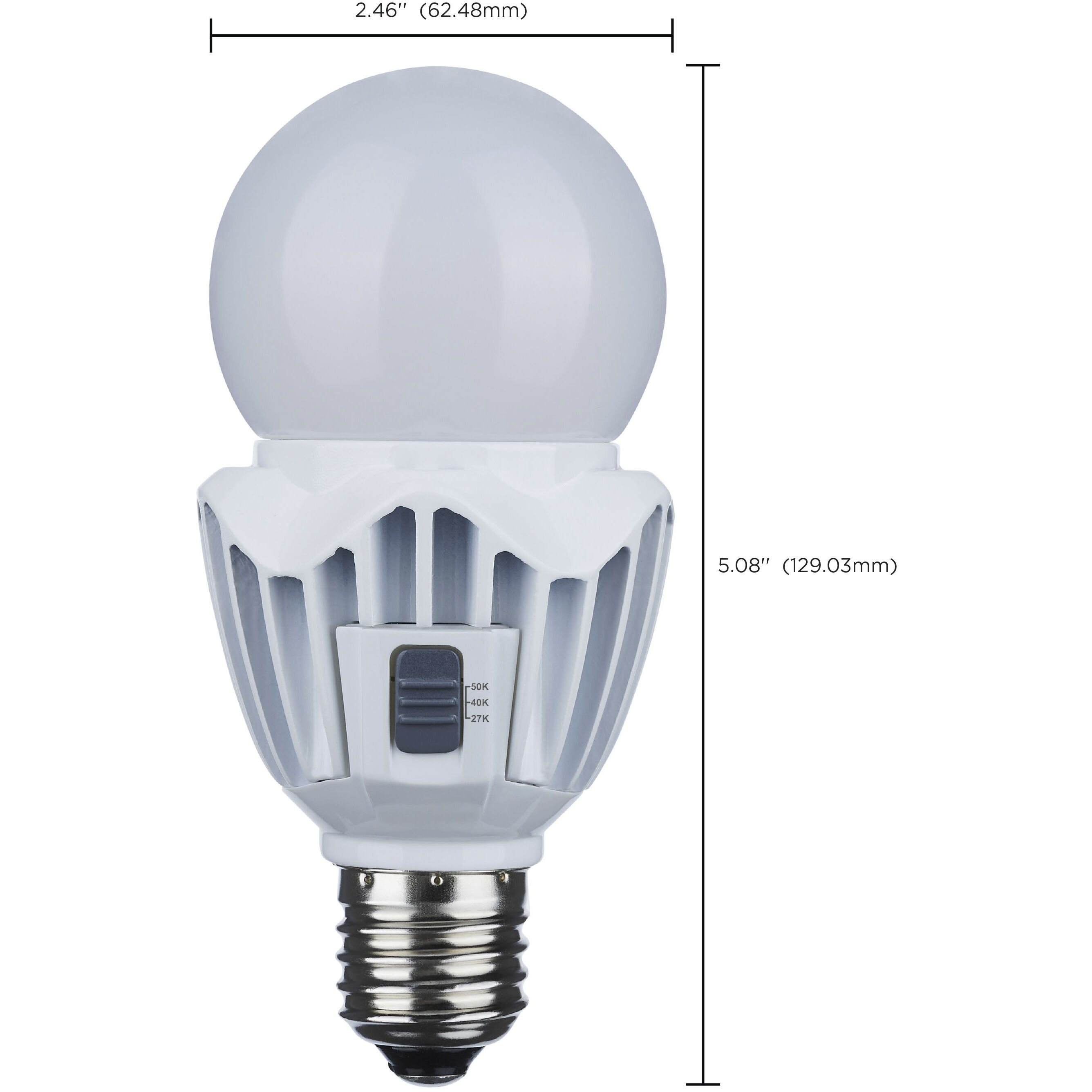 20 Watt Led A21 - High Lumen Output - 27k/40k/50k Cct Selectable - Medium Base - White Finish - 120v-277v