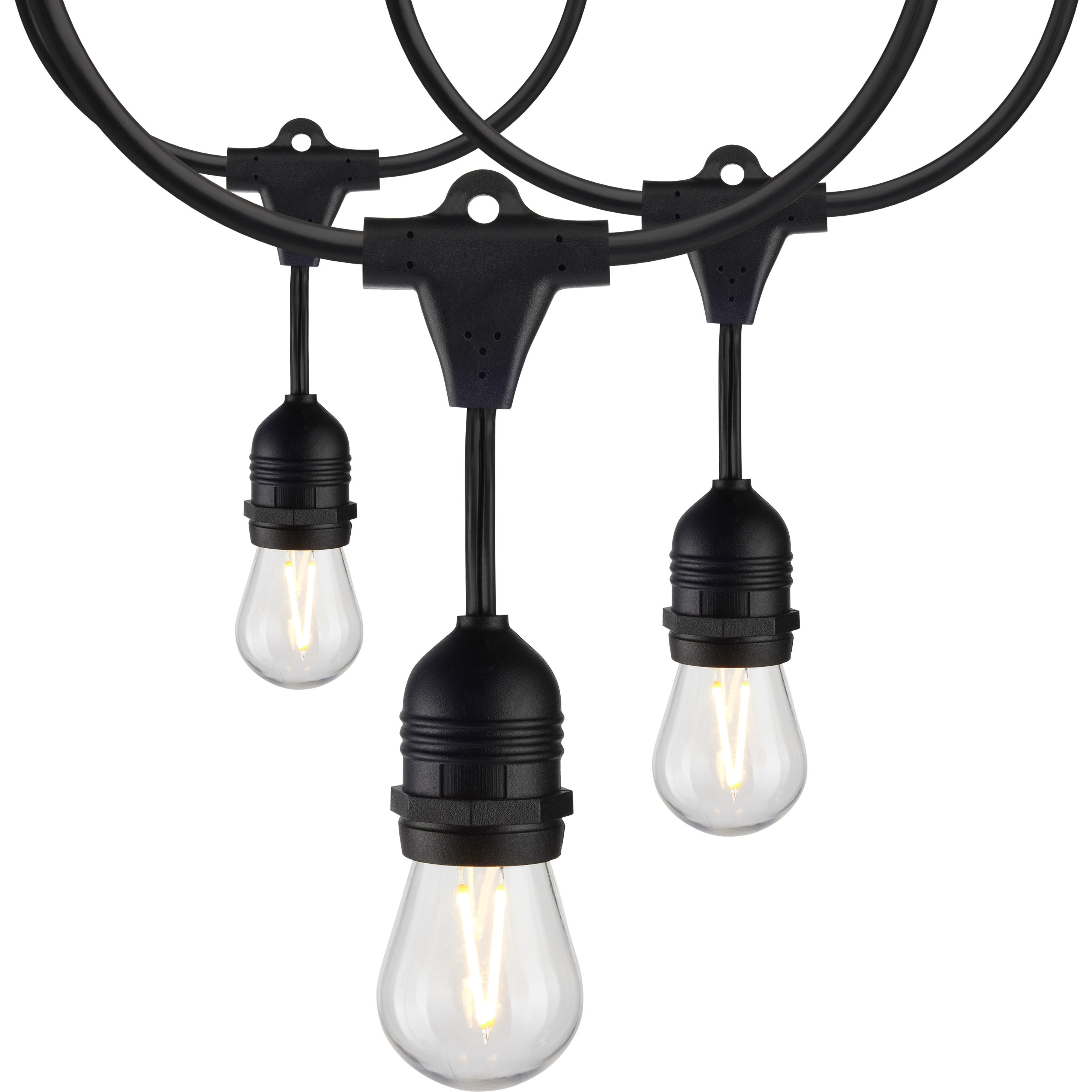 Lumos 12 Light LED 24 foot Black LED String Lights